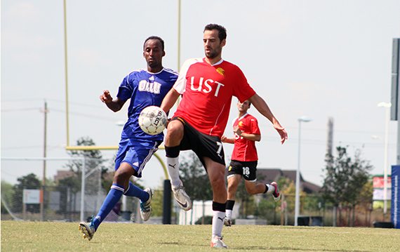 Student athletes, UST Celts, compete in a University of St. Thomas – Houston soccer match